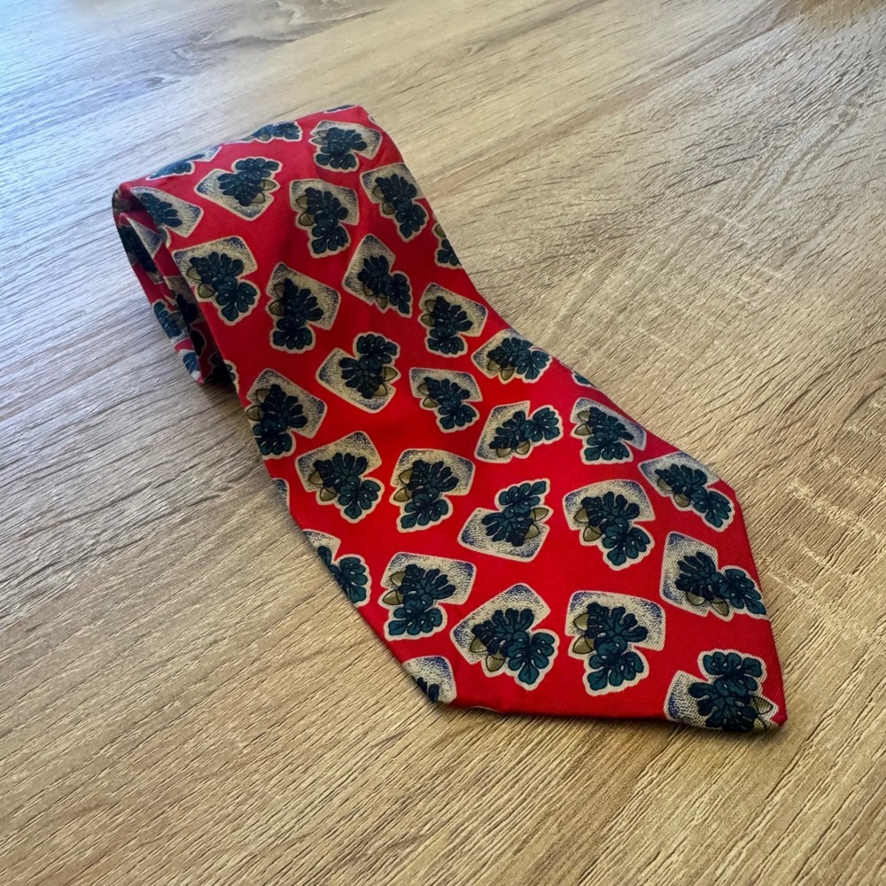 Mens Christopher Hayes Red Patterned Necktie Classic‎ Business tie